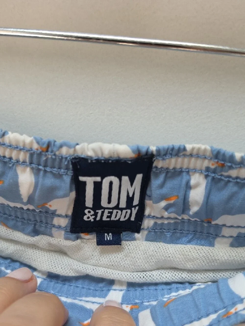 Tom & Teddy Blue & White Seagull Print Swim Trunks